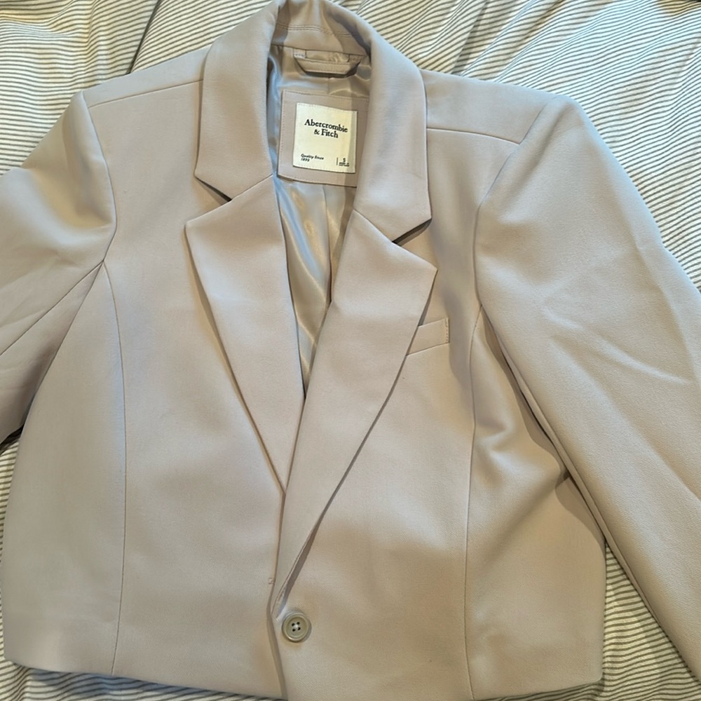 Beige / White mini Blazer